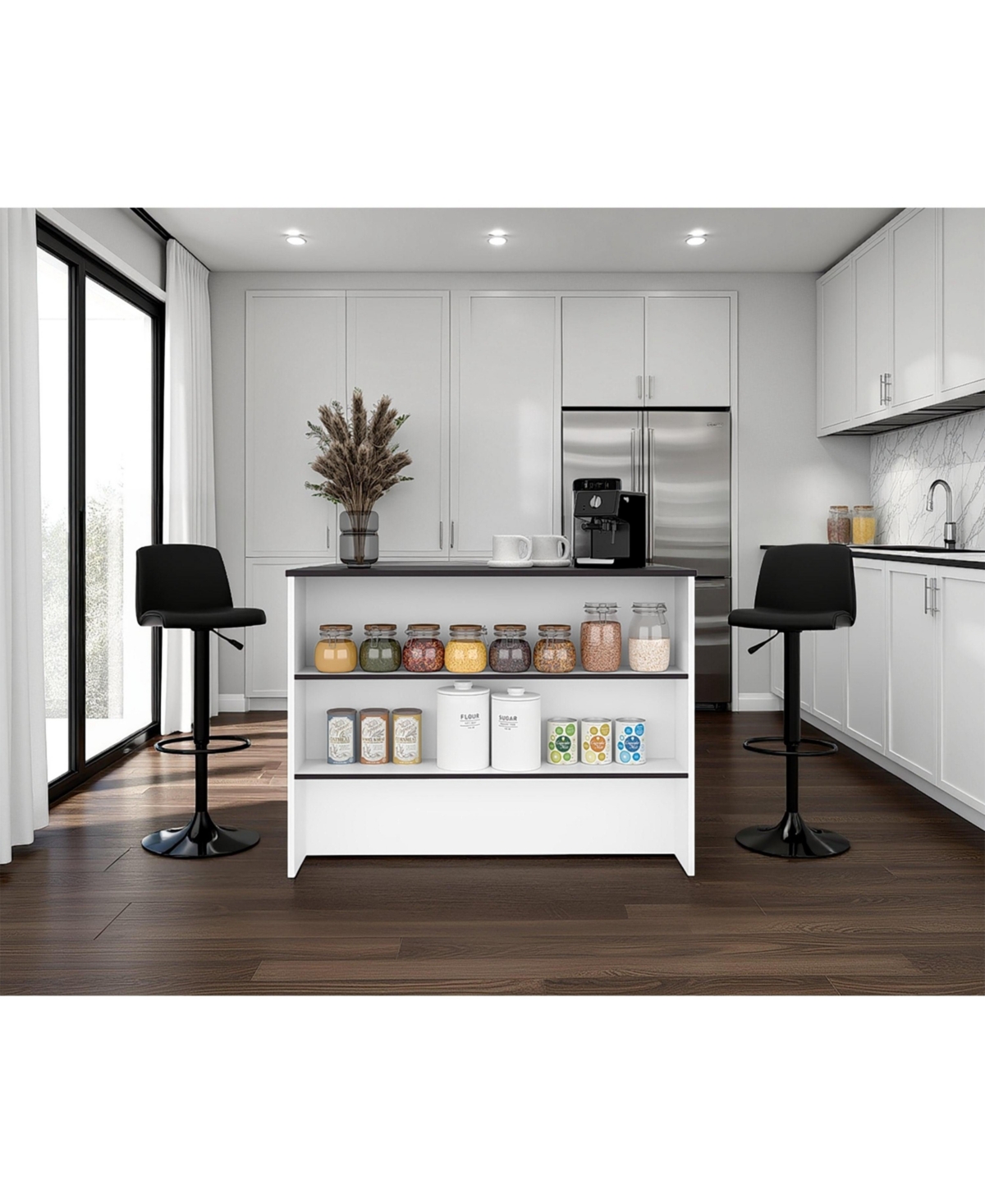 Fm Furniture Central kitchen island with modern design, ample storage space