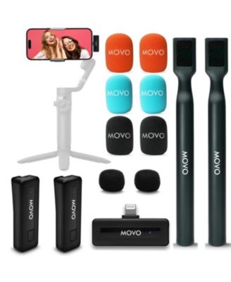 Wireless Mini DI Duo Dual Ultra Compact Wireless Lavalier Microphones for iPhone with Handheld Adapter