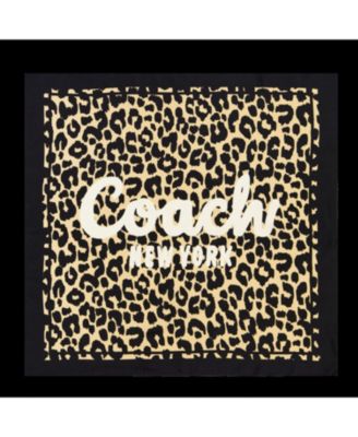 Women's Script Leopard Print Silk Bandana Scarf