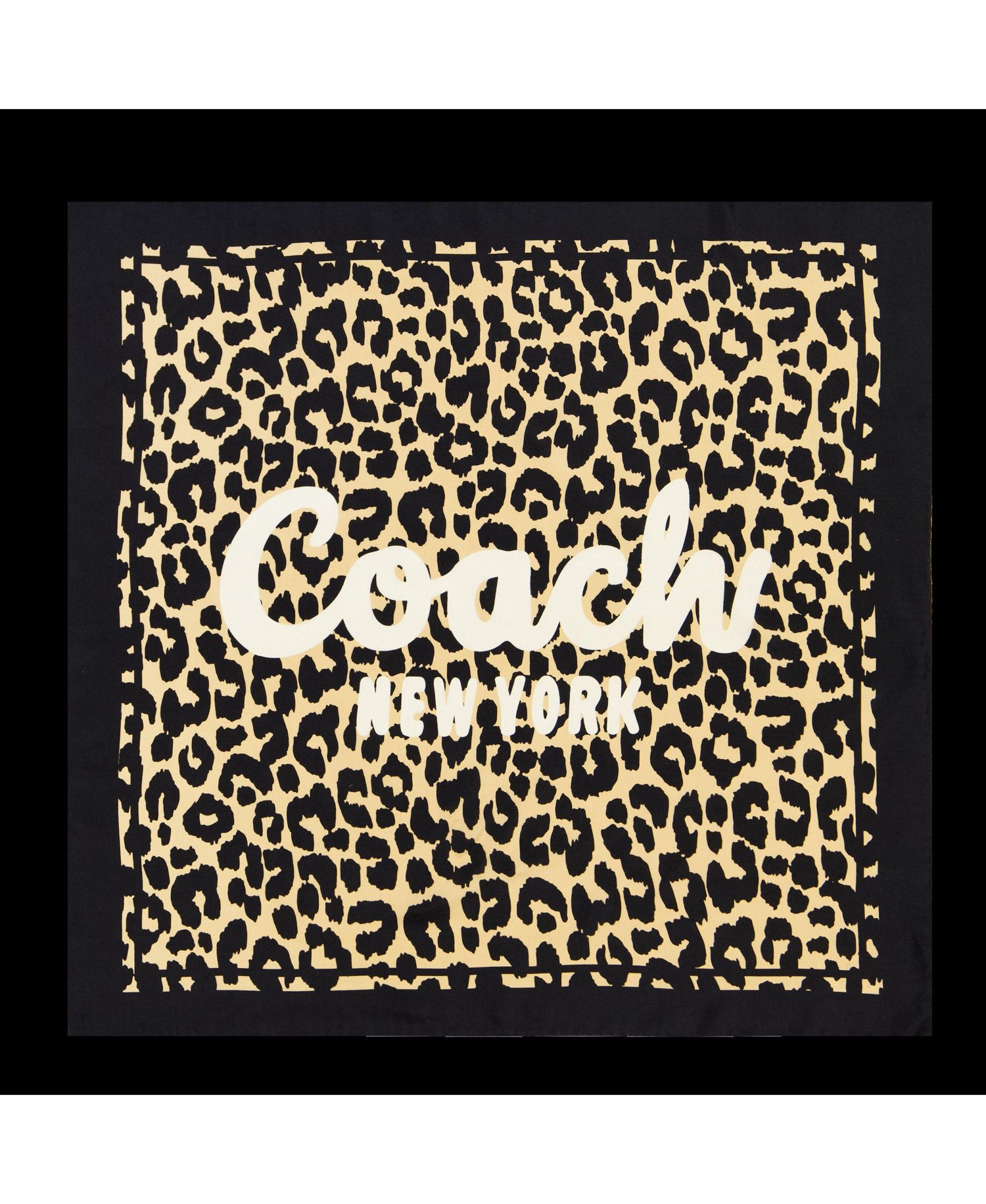 Women's Script Leopard Print Silk Bandana Scarf