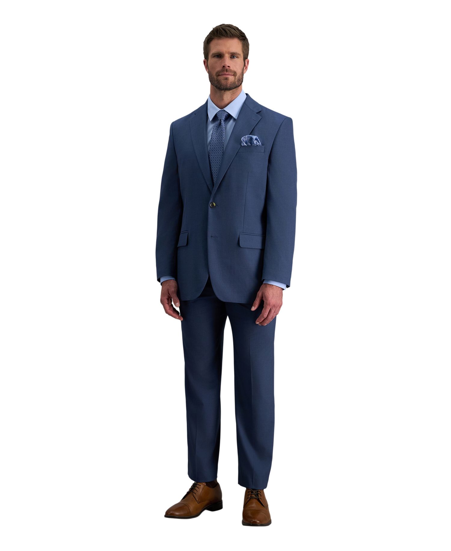 Men's Premium Stretch Classic-Fit Flat Front Suit Pants