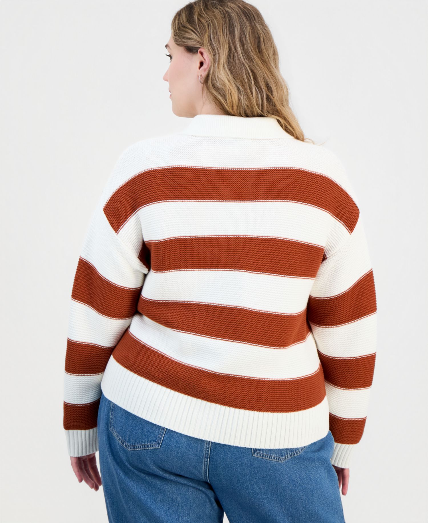 Trendy Plus Size Bold Stripe Button-Front Cardigan Sweater