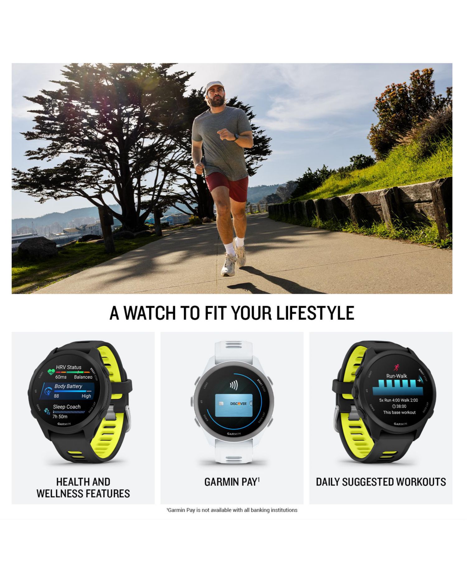 Forerunner 170 GPS Running Heart Rate Smartwatch, Silicone, 43mm