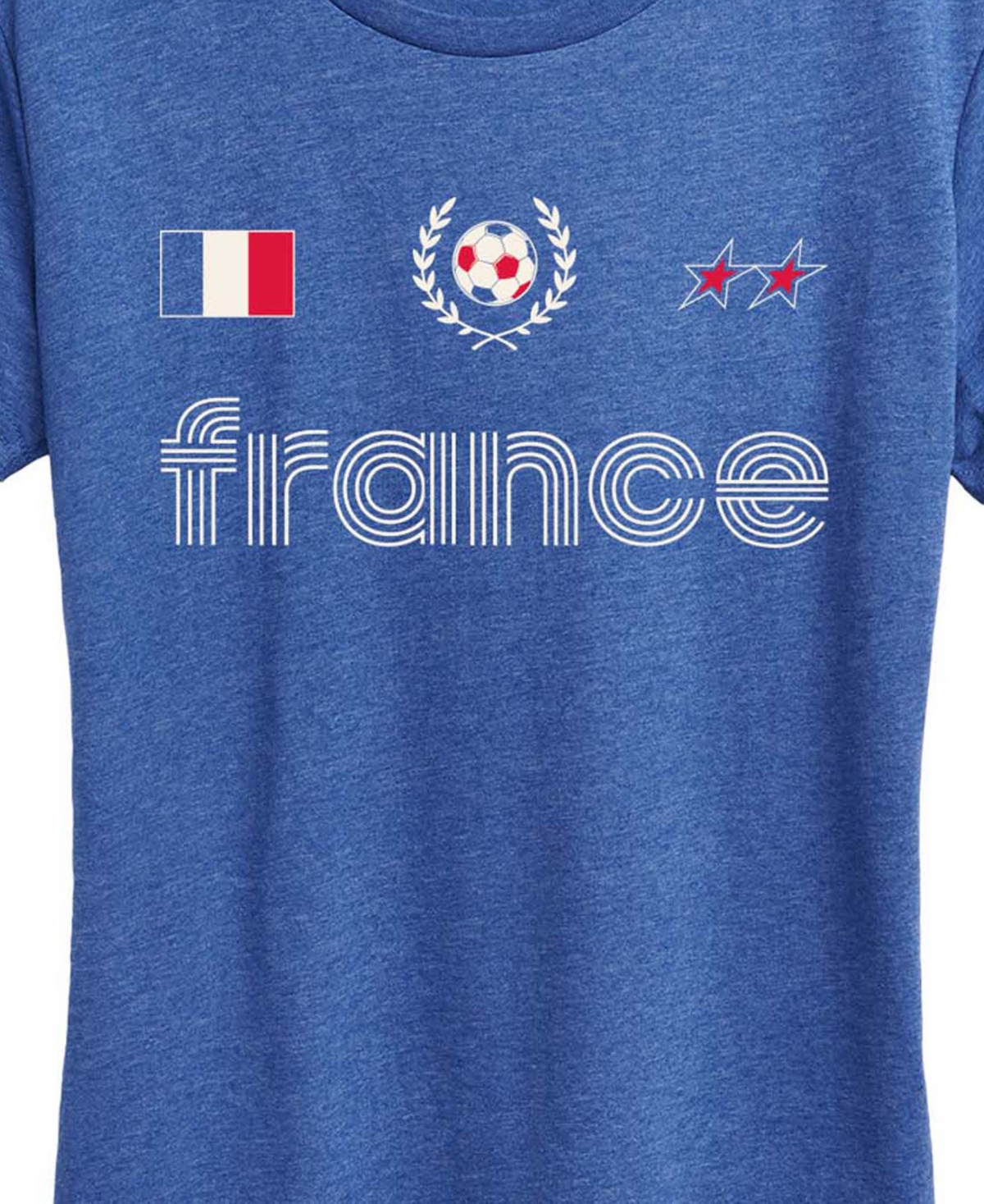 Hybrid Apparel Plus France Soccer Jersey Graphic T-Shirt