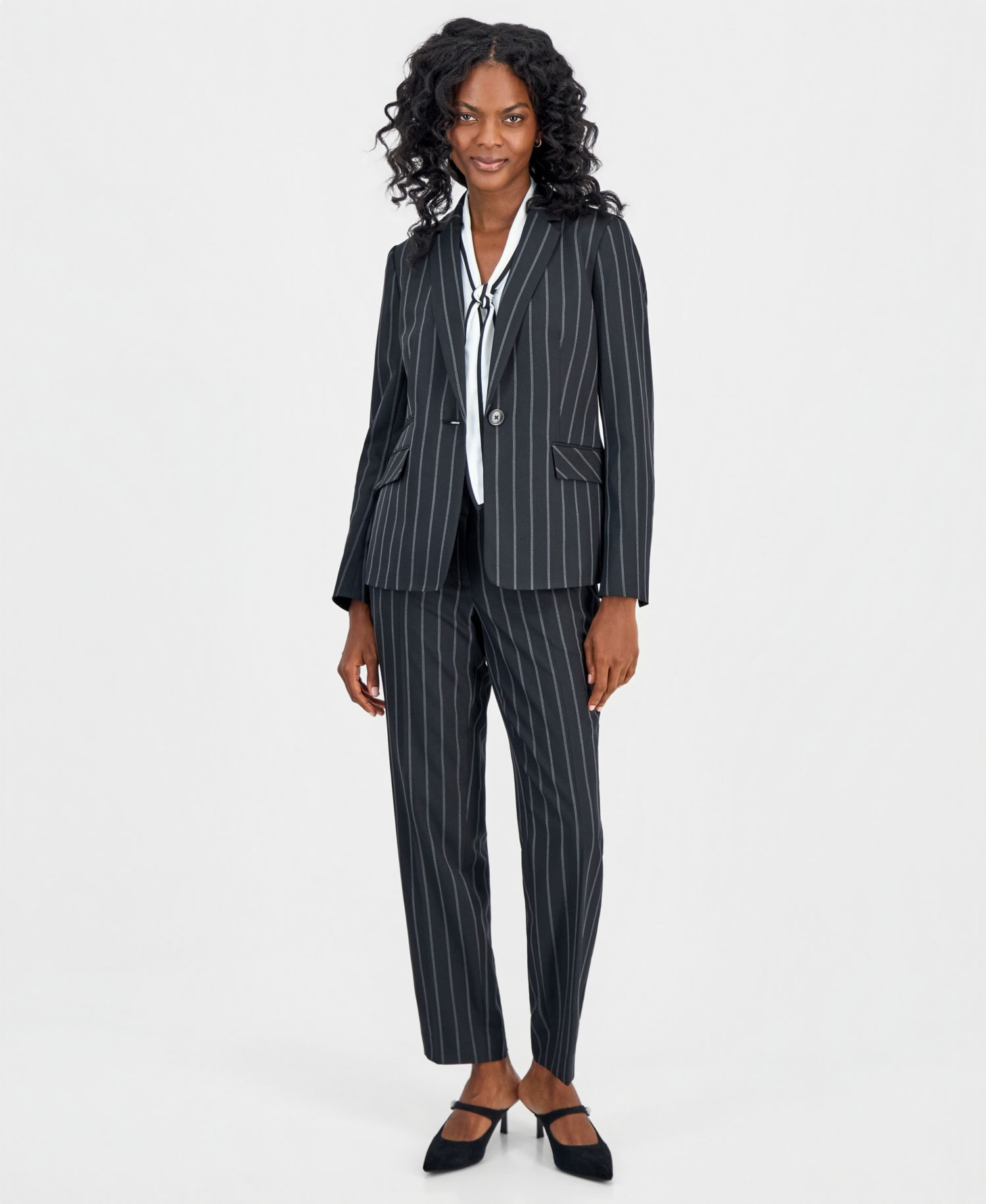Women's Ava Straight-Leg Pinstripe Pants