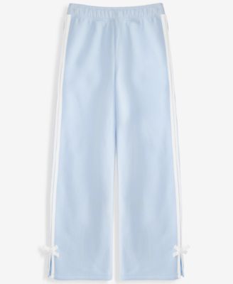Girls' XS-XL Bow-Detail Wide-Leg Fleece Sweatpants