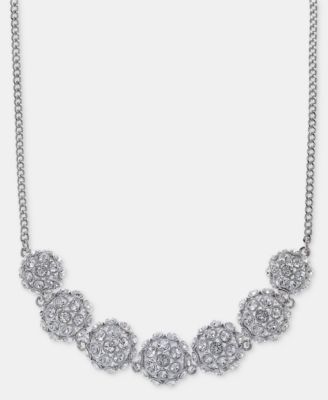 Pav&eacute; Cluster Statement Necklace, 16" + 3" extender