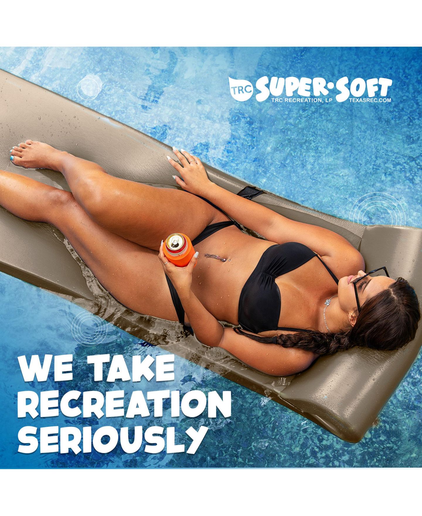 Детская игрушка TRC Recreation Sunsation 1.75" Thick Foam Lounger Swimming Pool Float, Bronze — фото 3