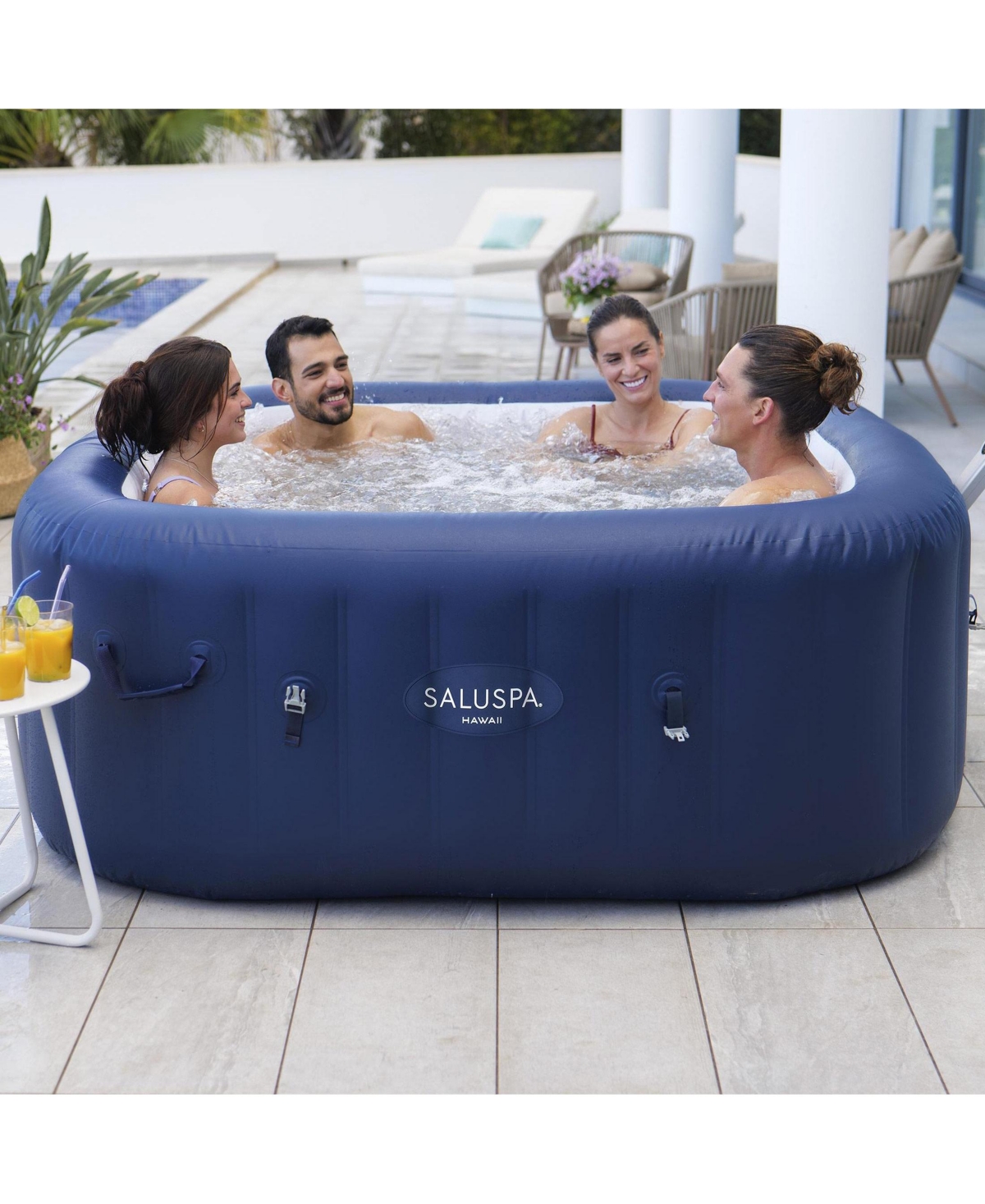 Bestway SaluSpa Hawaii Smart AirJet Inflatable Hot Tub with EnergySense Cover
