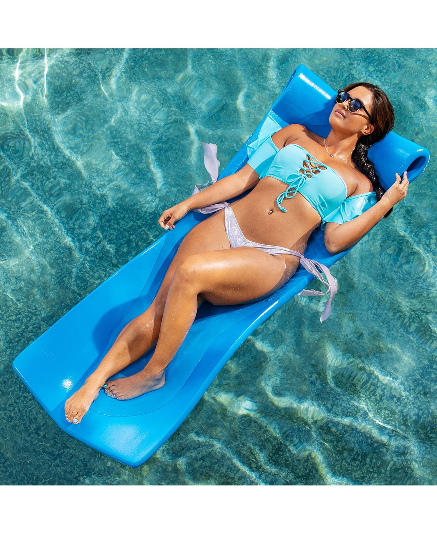 Детская игрушка TRC Recreation Splash 1.25" Thick Foam Swimming Pool Float Mat, Bahama Blue — фото 7