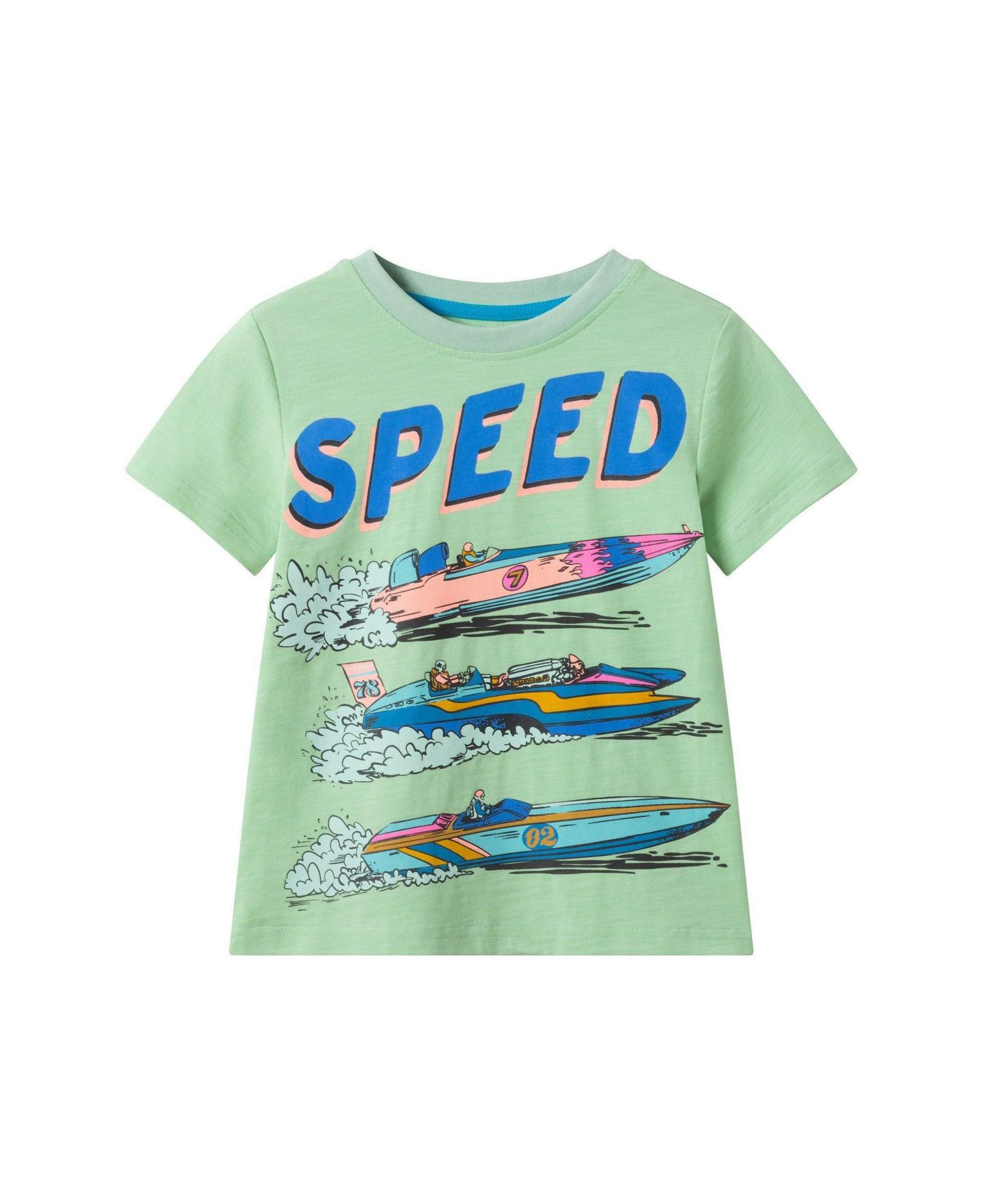 Andy and Evan Little Boys Speed Boat Graphic Tee