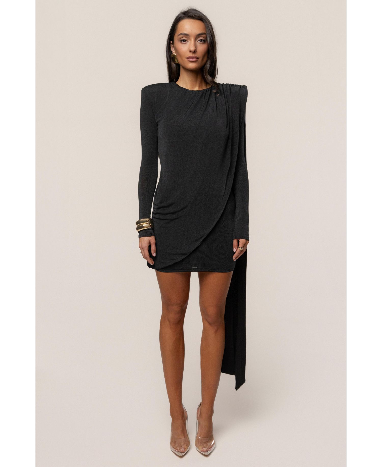 Women's Midnight Draped Mini Dress