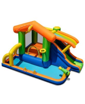 Kids 8-in-1 Water Park Bounce House Inflatable No Blower