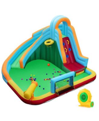 Kids Water Slide Bounce House 6-in-1 with Climbing Wall and Pool