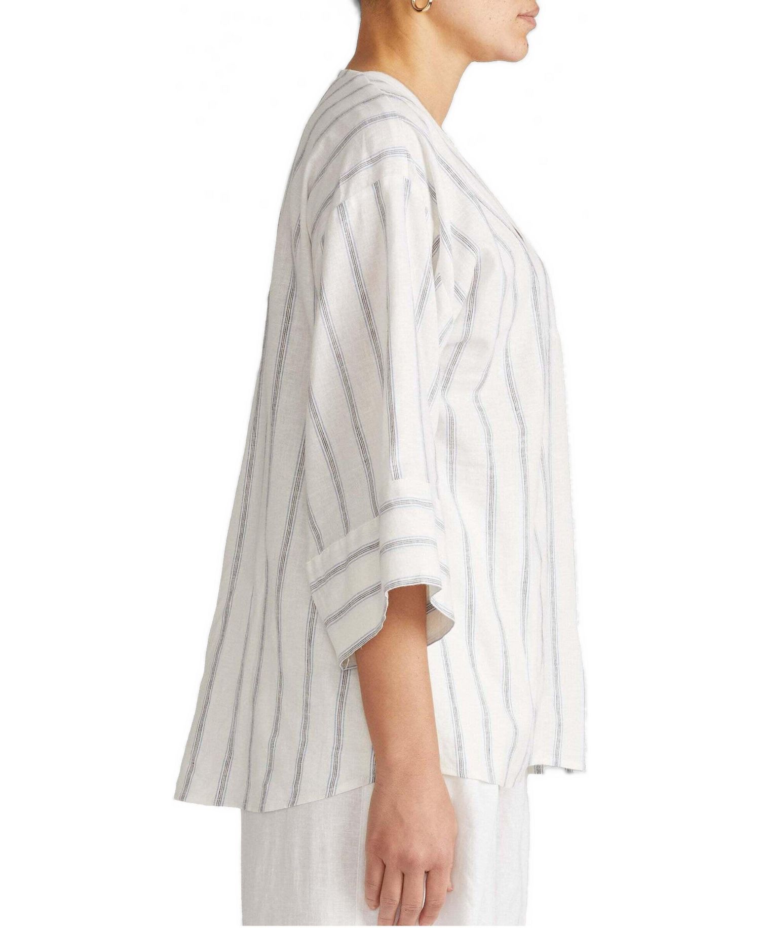 Plus Size Elio V-Neck Linen Top