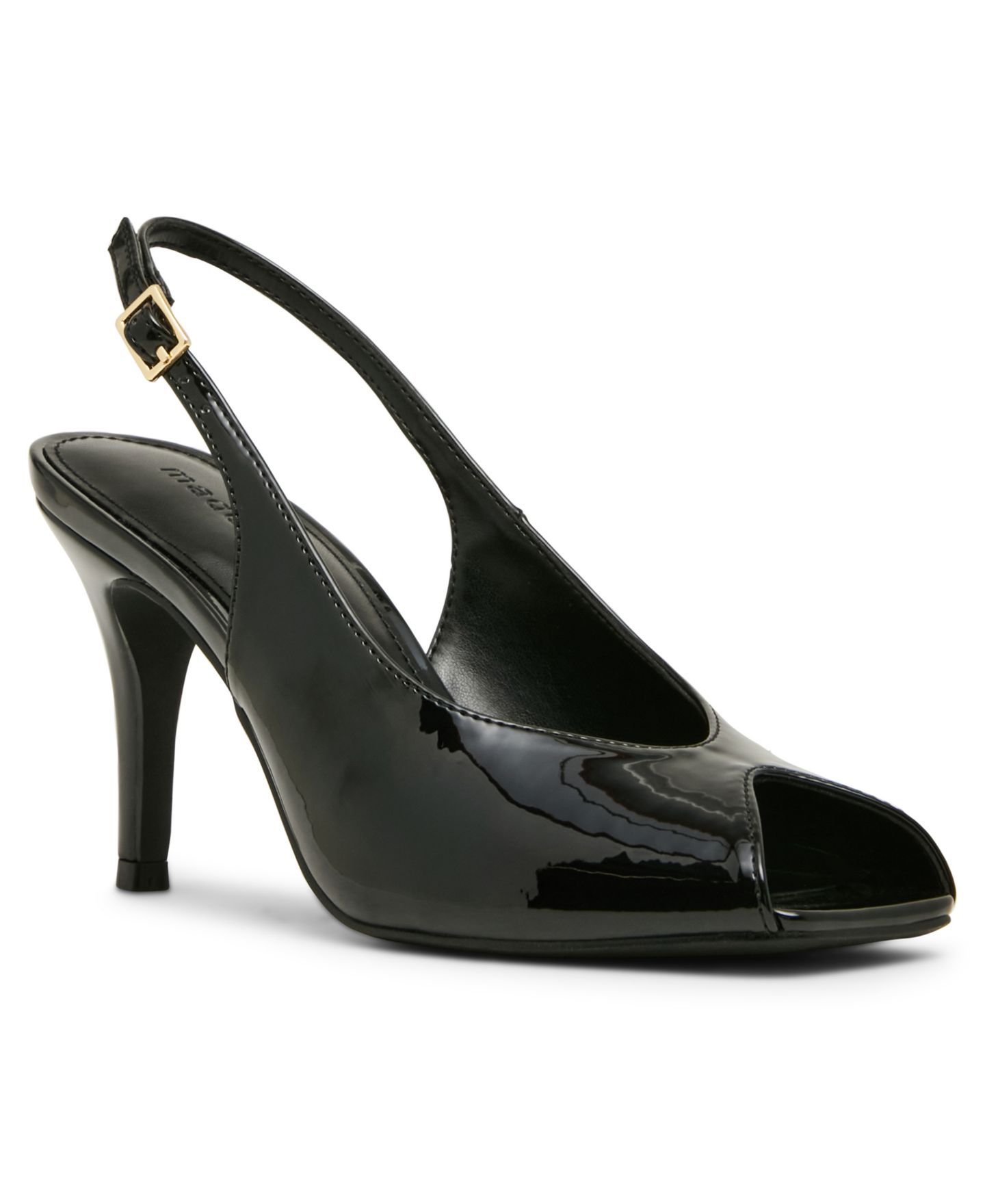 Женские туфли Madden Girl Parade Slingback Peep Toe Pumps, цвет: Чёрный лаковый — фото 1