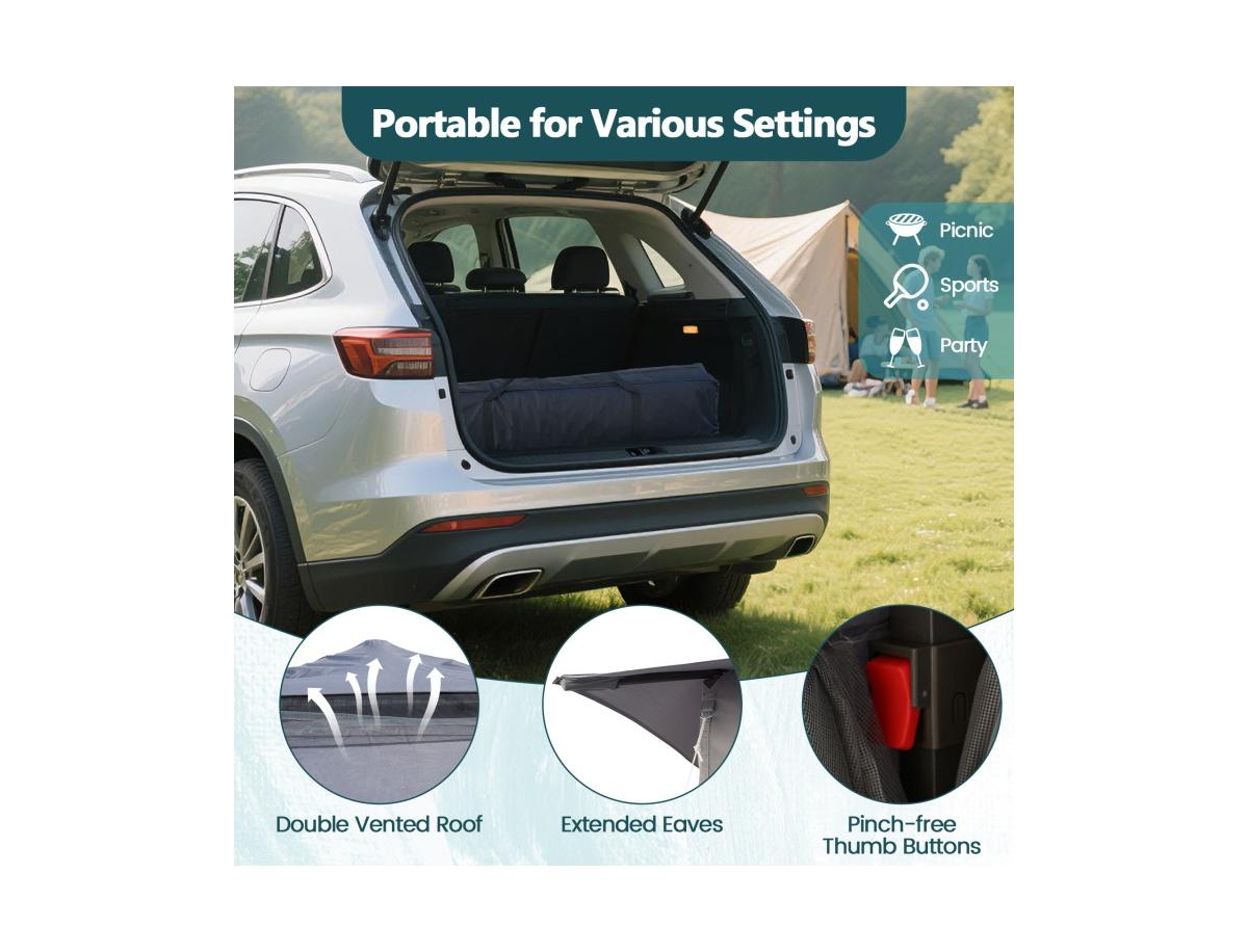 Boyel Living 11 x Feet 2-Tier Pop-Up Gazebo Tent Portable Canopy Shelter Carry Bag Mesh