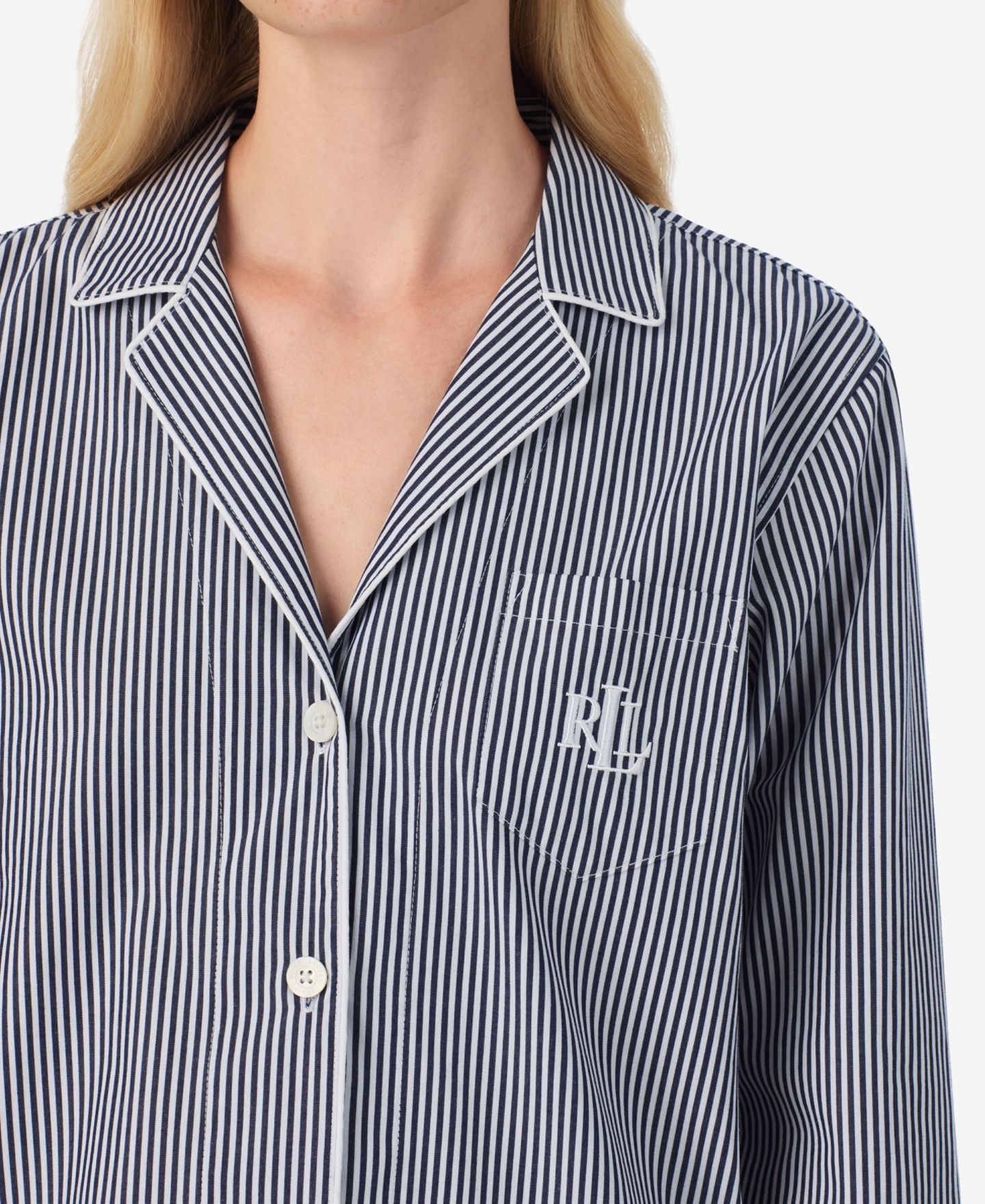 Пижамный комплект, длинный рукав — Lauren Ralph Lauren, цвет: Тёмно-синий — фото 2