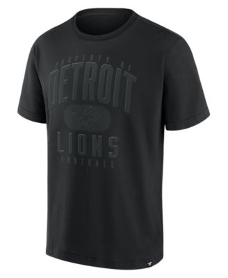 Men's Black Detroit Lions Black Out Heavyweight T-Shirt