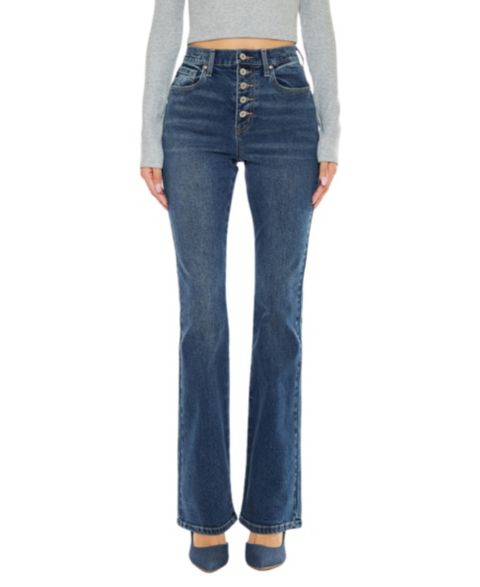 Женские джинсы KanCan Zina High Rise Vintage Bootcut, цвет: Тёмная варка