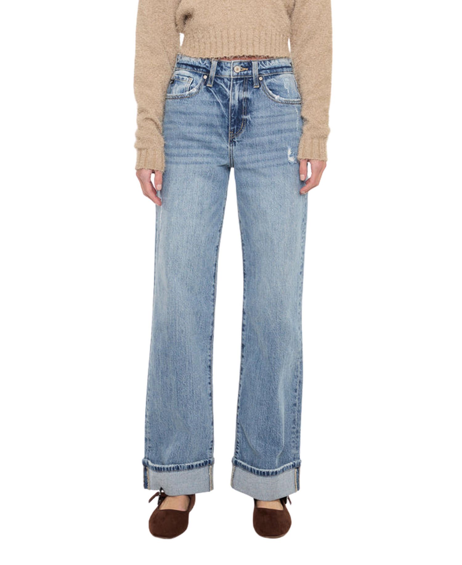 Women's Kolbie High Rise Cuffed Wide Leg Jeans