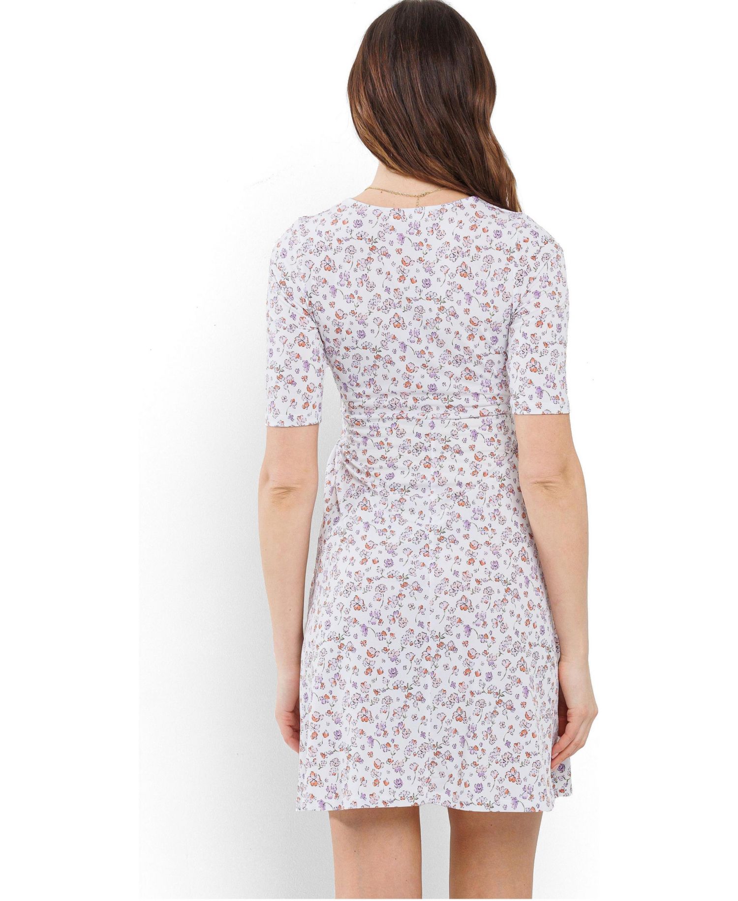 Women's Floral Wrap Nursing Dress with Tie Waist