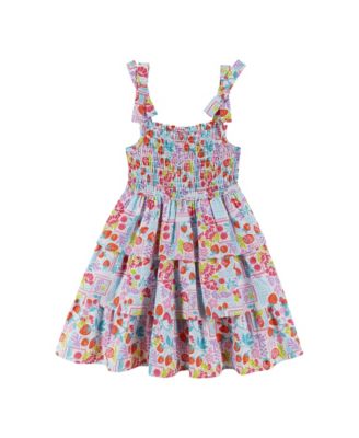 Andy and Evan Little Girls Toddler/Child Tiered Poplin Dress