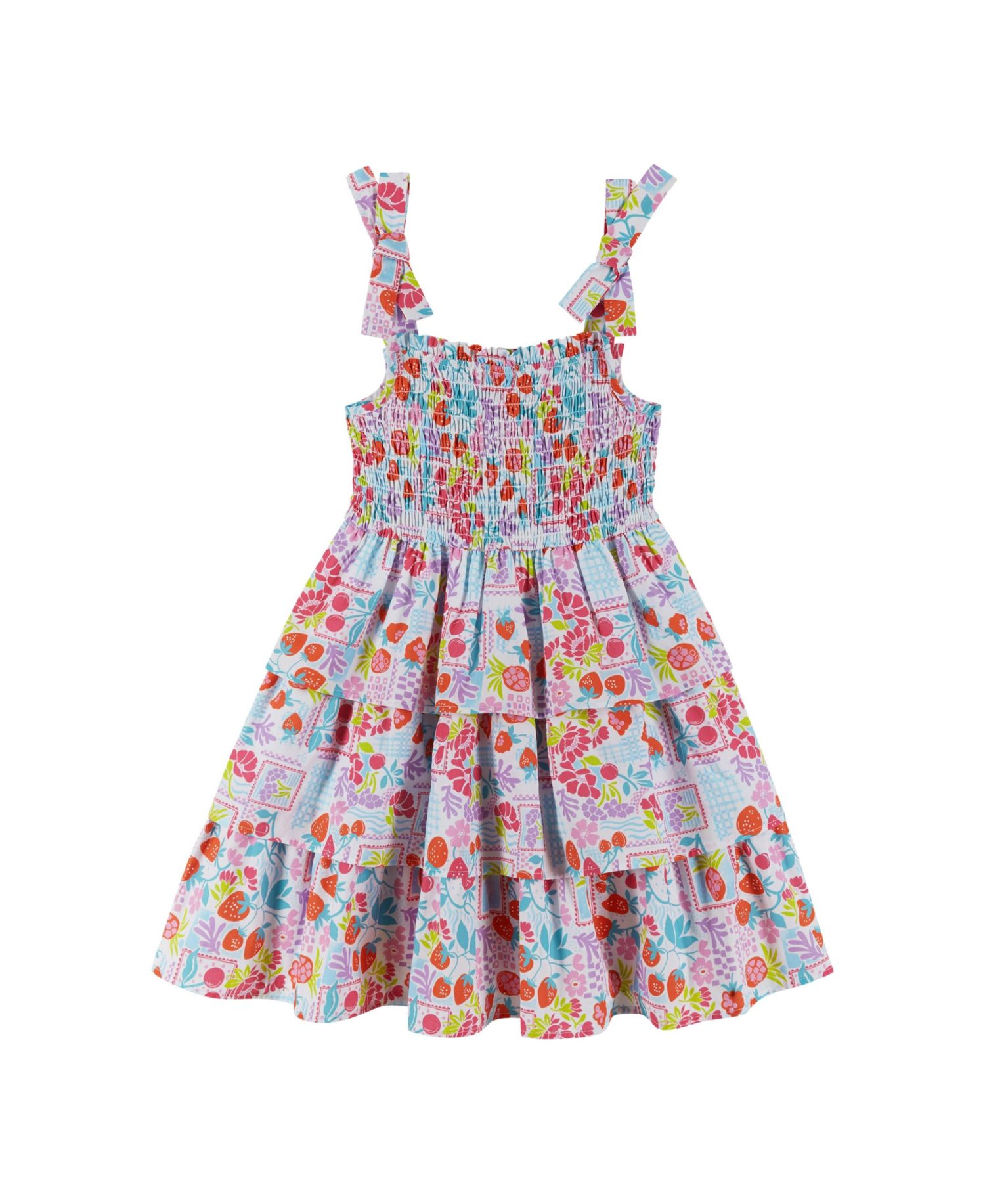 Andy and Evan Little Girls Toddler/Child Tiered Poplin Dress