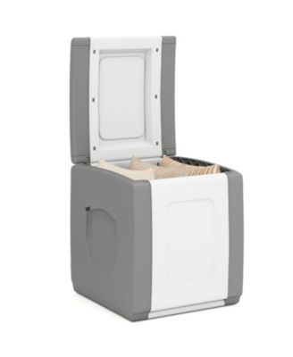Deck Box Patio Container w/ Lockable Lid Weatherproof Plastic Storage Bin