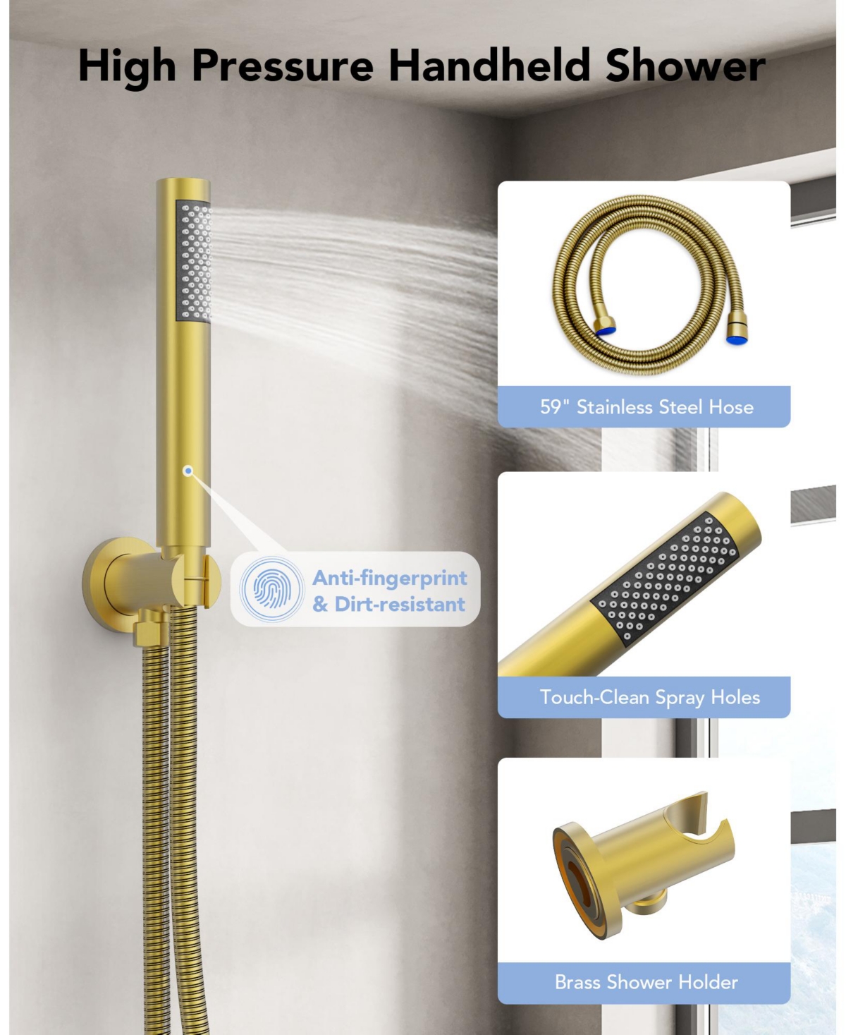 Everstrein Pressure Balance Shower System with 10" Rainfall Shower Faucet and Handheld Shower Spray