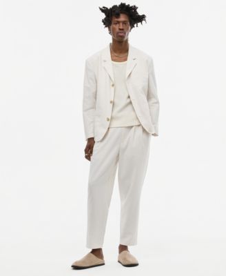 Men's Relaxed-Fit Oxford Linen-Blend Pants