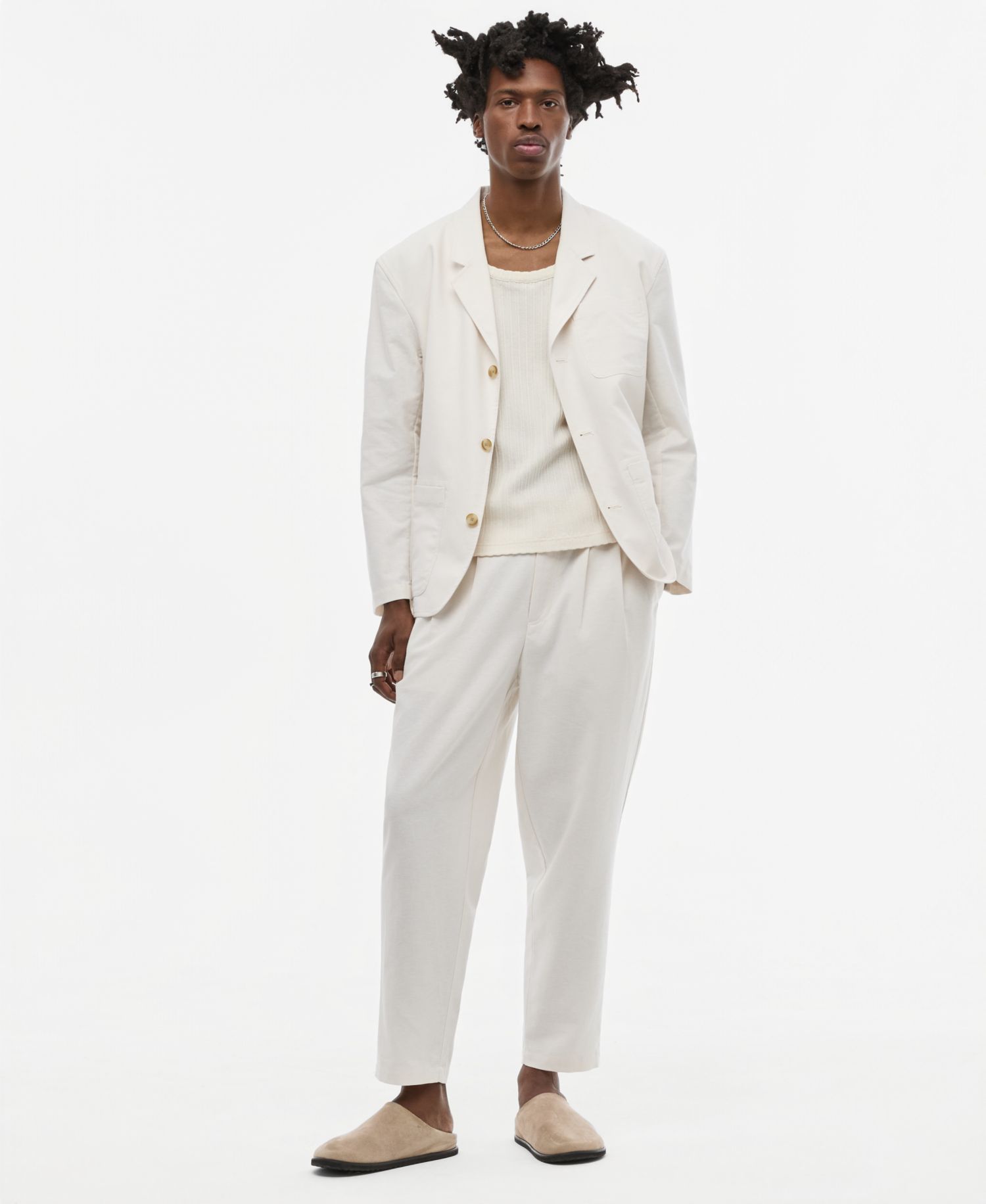 Men's Relaxed-Fit Oxford Linen-Blend Pants