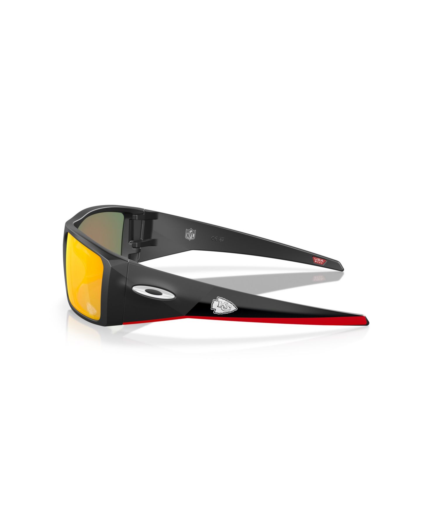 Мужские солнцезащитные очки Oakley Kansas City Chiefs Heliostat Rectangle Sunglasses, OO9231, цвет: Матовый чёрный — фото 10
