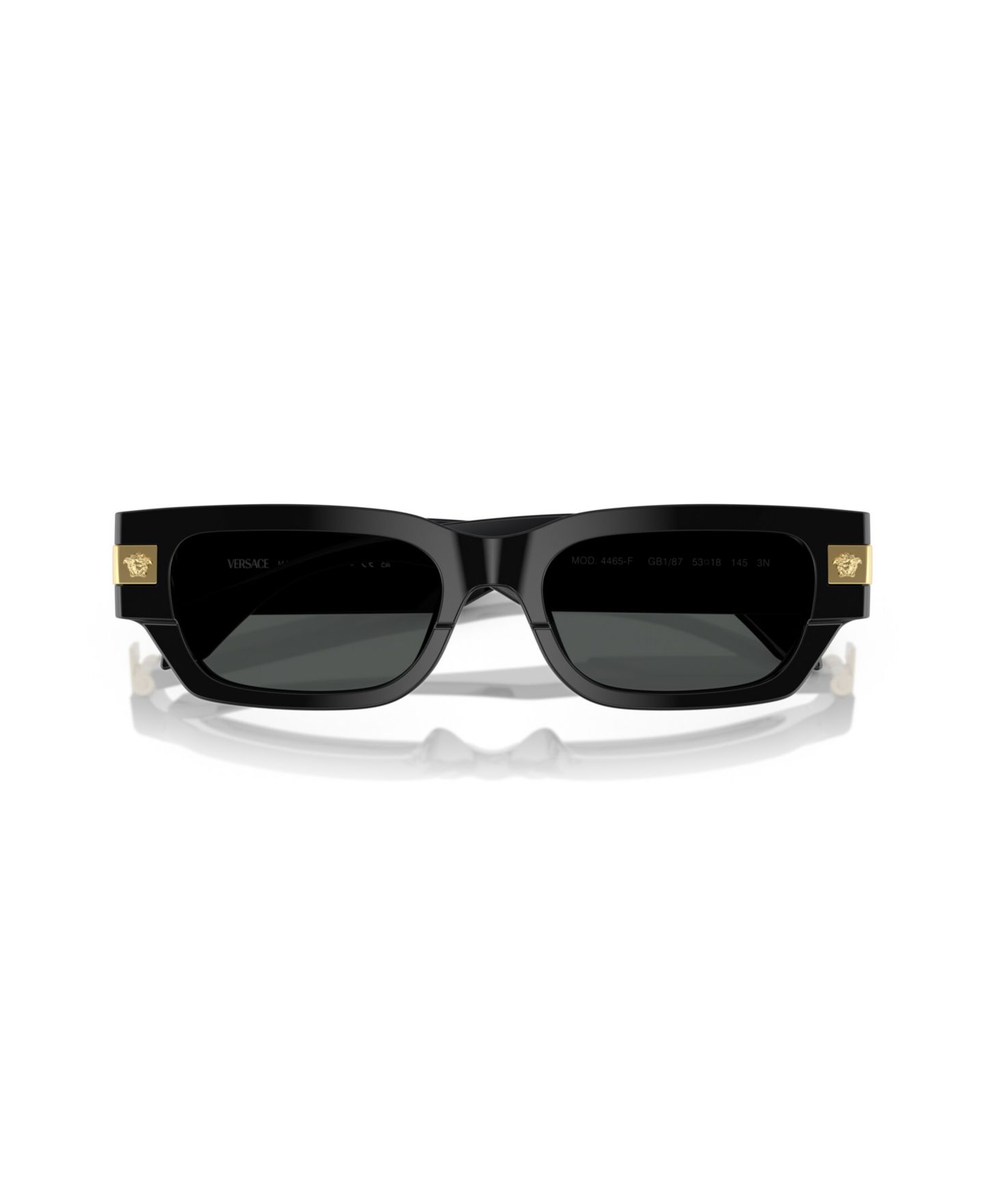 Мужские солнцезащитные очки Versace Rectangle Sunglasses, VE4465F, цвет: Чёрный — фото 1