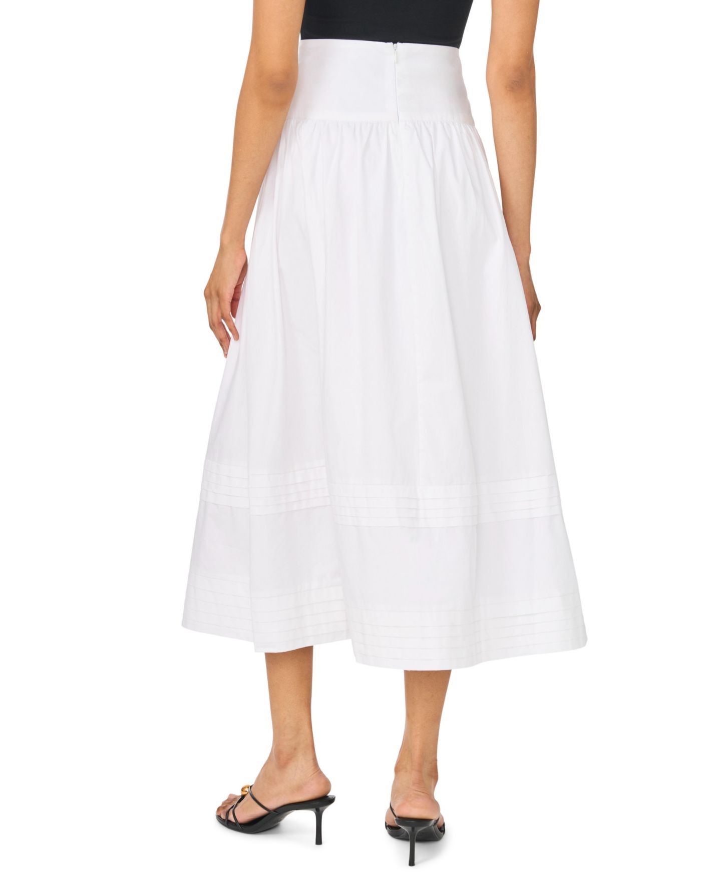 Женская юбка 1.STATE Pleated Hem Midi, цвет: Белый — фото 4