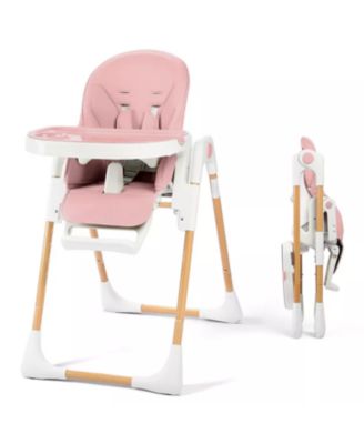 BabyKinder King Convertible Baby High Chair with Wood Grain Removable Double Tray and Easy Clean Design