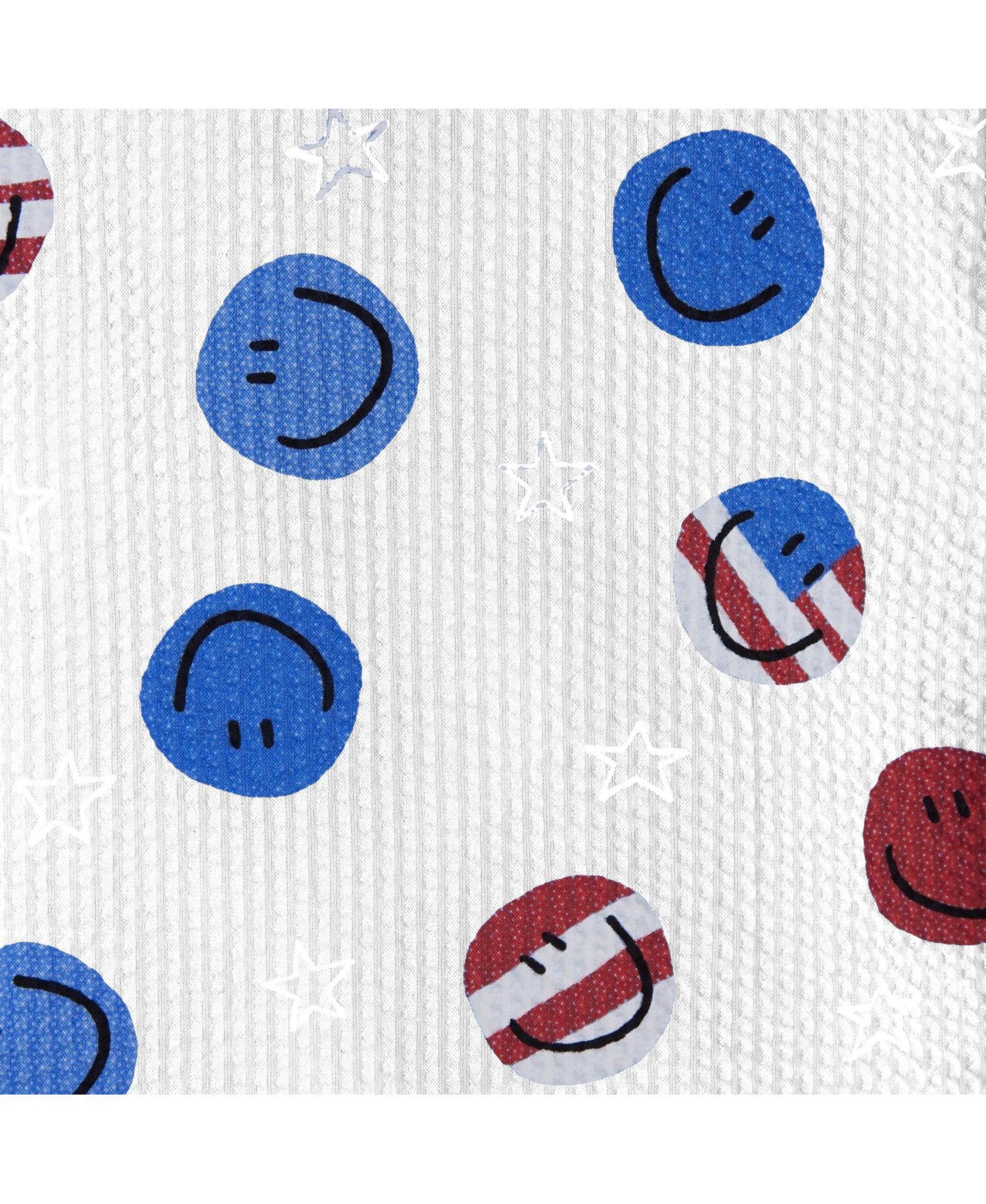 Infant Boys Short Sleeve Patriotic Smile Seersucker Set