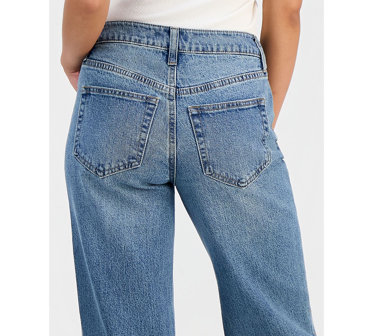And Now This Petite High-Rise Embroidered Straight-Leg Jeans, Macy's Exclusive view 5 — MAYCSS fashion products