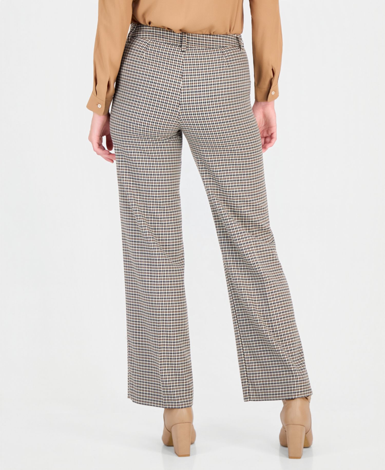 Women's Emmamato Houndstooth Straight-Leg Viscose-Blend Pants