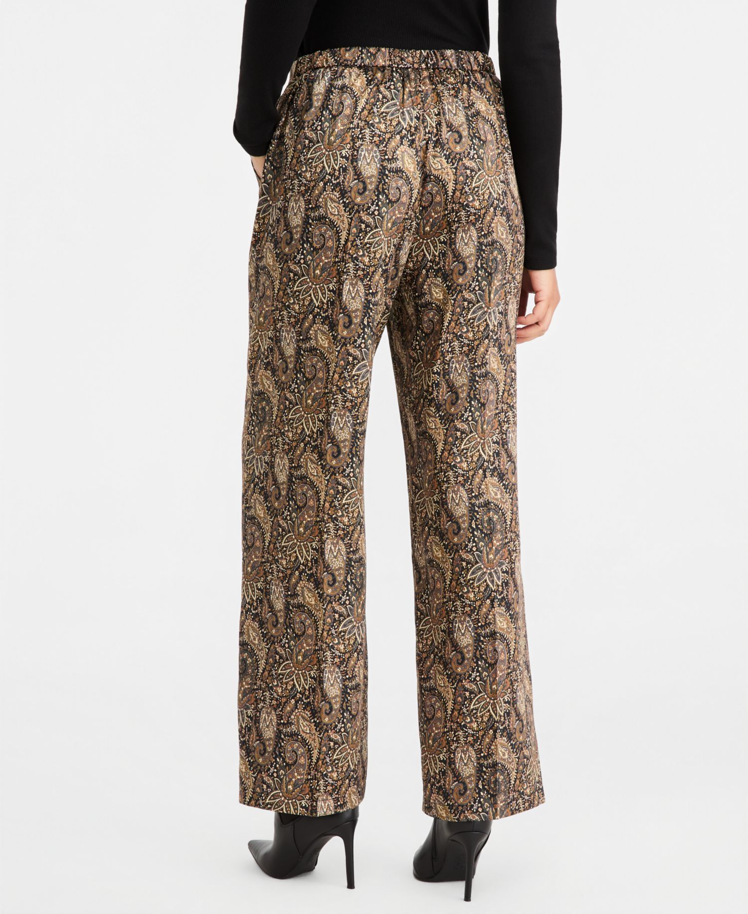 Women's Emmbuona Satin Print Wide-Leg Trousers