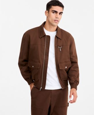 Men's Flight Utilitarian Cotton-Blend Relaxed-Fit Bomber Jacket