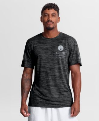 Men's Black Pittsburgh Steelers Sideline Double Covered Dri-FIT Velocity T-Shirt