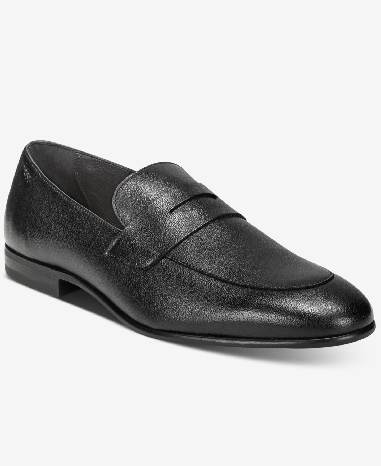 Мужские туфли Hugo Boss Gavrie Leather Loafer, цвет: Чёрный — фото 1