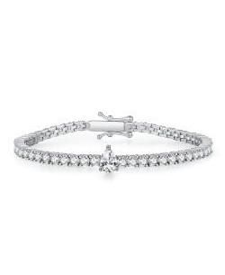 Rachel Glauber Modern Gold Plated Cubic Zirconia Tennis Bracelet - Whiteteardrop 30$