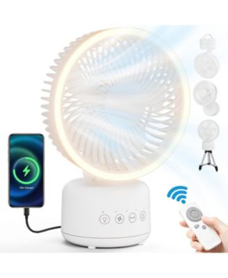 4-in-1 Portable Outdoor Fan with Tripod, Remote and Dual-Color LED