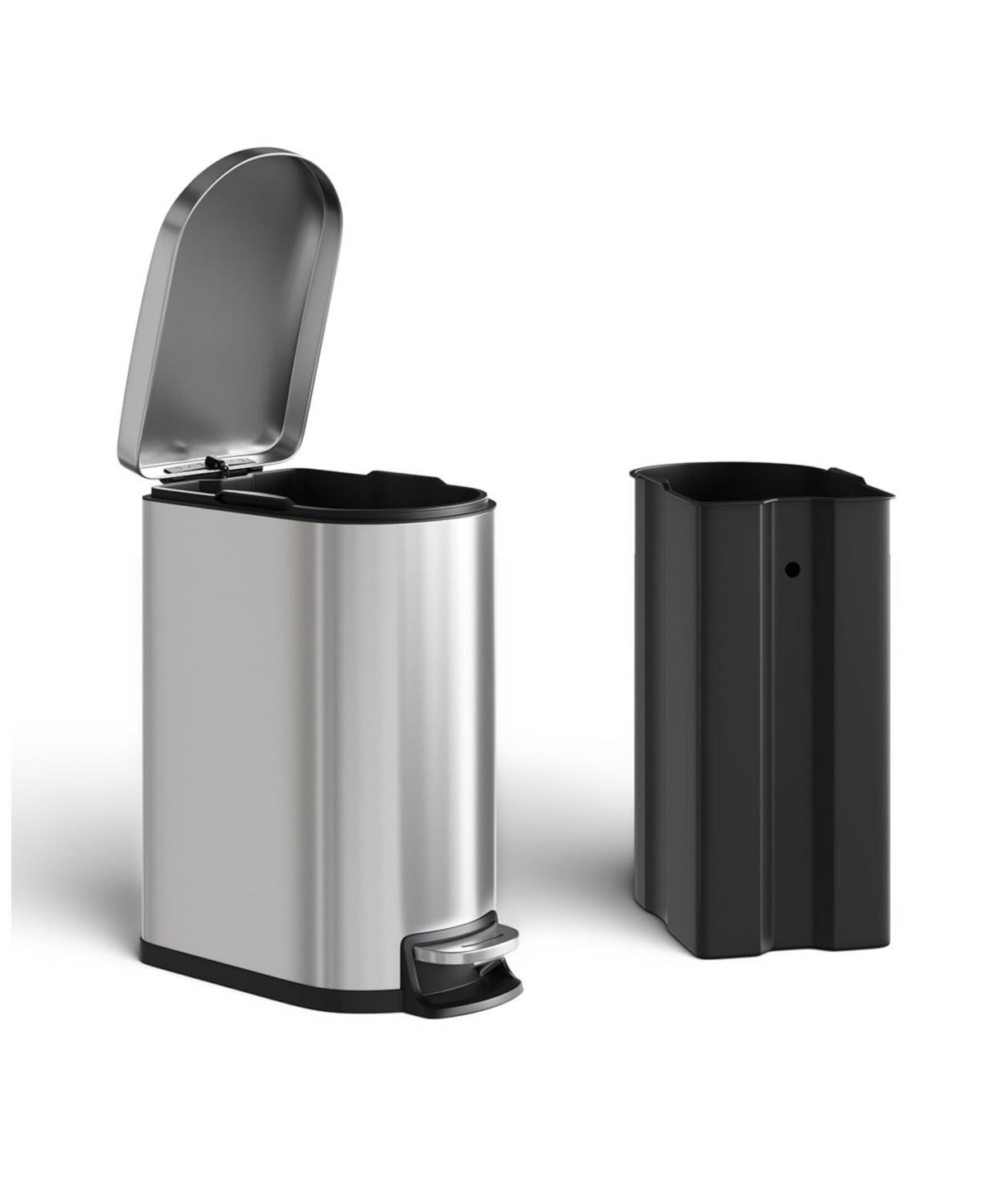 gaomon 1.6 Gal Step-On Stainless Steel Trash Can, Garbage Bin with Soft Close Lid