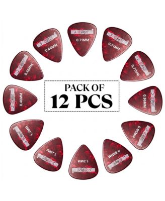 Guitar Picks 12 Piece Celluloid Light Medium Heavy Extra Heavy for Acoustic Electric Guitars