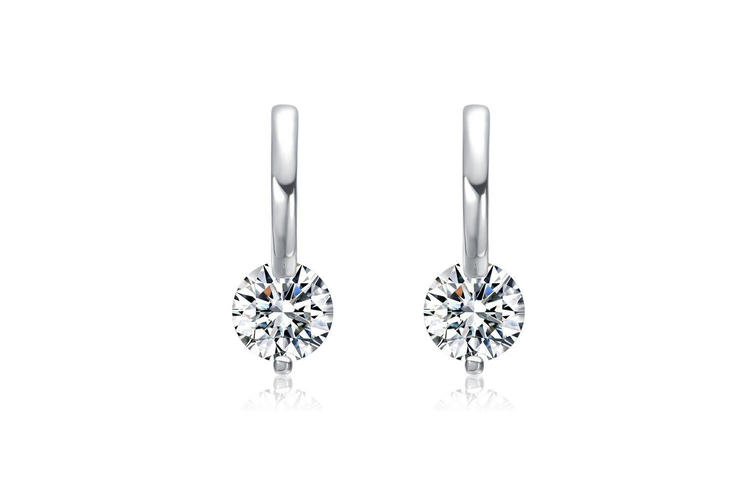 Radiant Gold Plated CZ Huggie Hoop Earrings