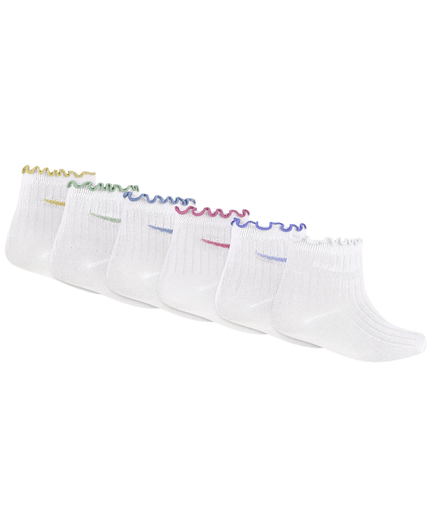 Girls' 4-7 Lettuce Ankle Socks, 6-Pack