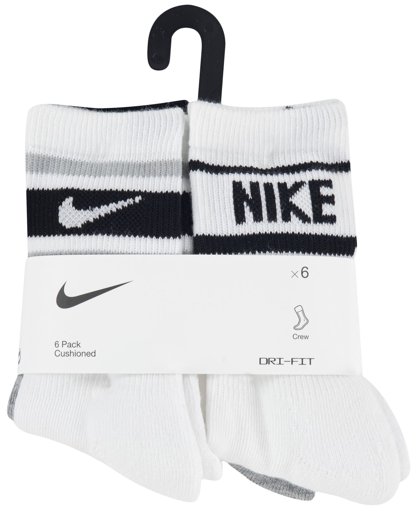 Детские носки Nike Varsity с амортизацией, набор из 6 пар, 4-7, цвет: Тёмный серый меланжевый — фото 3